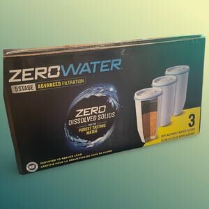 3 Pack Zero Water 5-Stage Replacement Filters IAPMO Certified 0 TDS ZR-003 New
